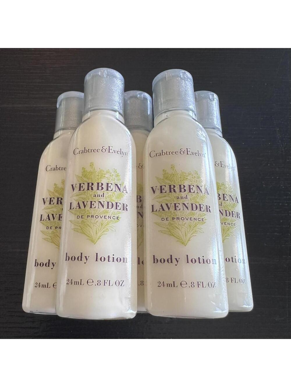 Lot Of 5 Crabtree and Evelyn Verbena Lavender Body Lotion .8 oz Travel Size New